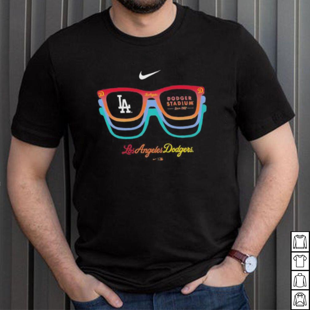 Original los Angeles Dodgers Nike Dodger Stadium Glasses T Shirt - Limotees