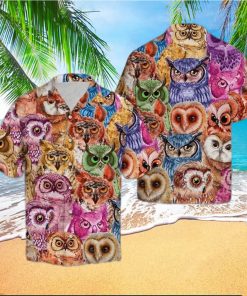 Owl Color Hawaiian Shirt