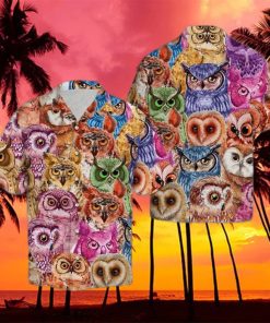 Owl Color Hawaiian Shirt