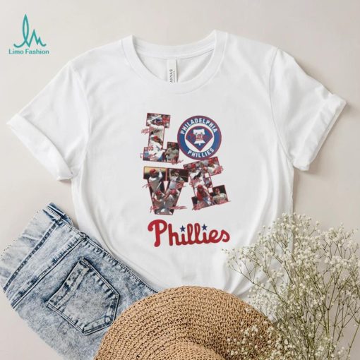 PHILADELPHIA PHILLIES LOVE TEAM 2023 BASEBALL SIGNATURES SHIRT