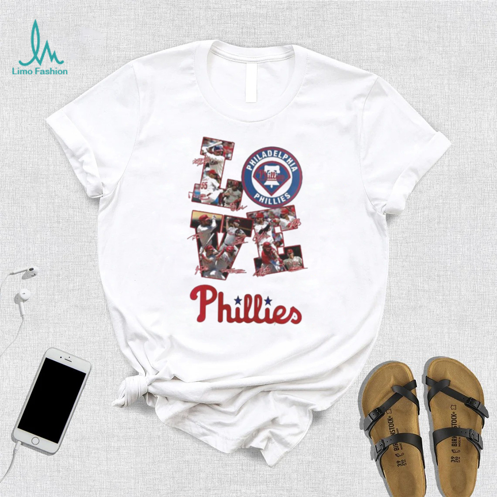 Philadelphia phillies love team light blue design personalized baseball  jersey signature art design t-shirt