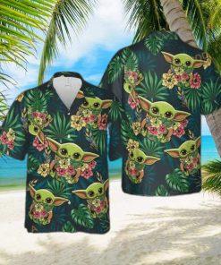 Palm Leaves Baby Yoda Star Wars Funny Hawaiian Shirts Beach Gift For Dad