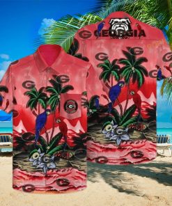 Parrots Georgia Bulldogs UGA Funny Hawaiian Shirt Beach Lovers Gift