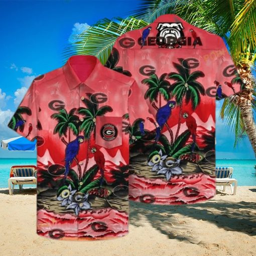 Parrots Georgia Bulldogs UGA Funny Hawaiian Shirt Beach Lovers Gift