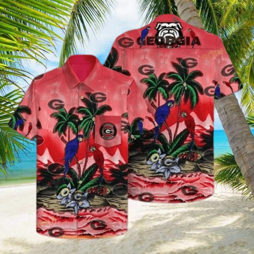 Parrots Georgia Bulldogs UGA Funny Hawaiian Shirt Beach Lovers Gift