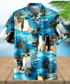 Penguin Family On Beach Unisex Hawaiian Shirts