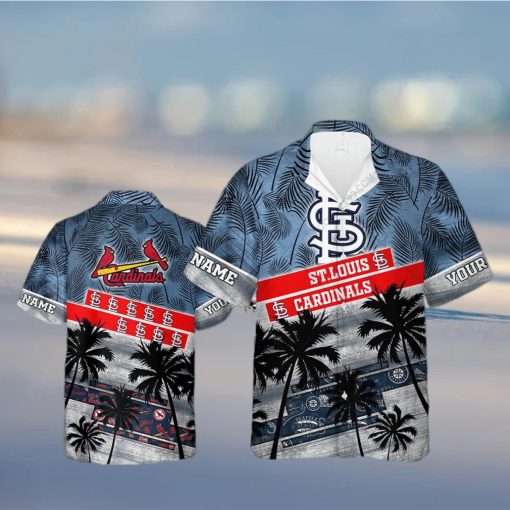 Personalized MLB St  Louis Cardinals Palm Tree Style Hawaiian Shirt