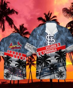 Personalized MLB St  Louis Cardinals Palm Tree Style Hawaiian Shirt