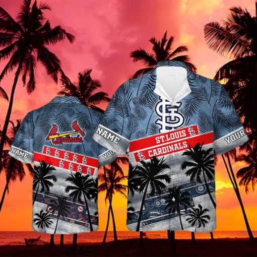 Personalized MLB St  Louis Cardinals Palm Tree Style Hawaiian Shirt