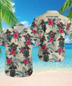 Personalized Name German Shepherd Racing Motorcycle Unisex Hawaiian Shirts