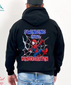 Personalized Spiderman T Shirt For Kids Swinging Into Kindergarten 1St Grade 2Nd Grade Back To School Shirts Ideas 2023 Spiderman T Shirt Mens Womens