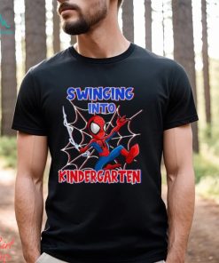 Personalized Spiderman T Shirt For Kids Swinging Into Kindergarten 1St Grade 2Nd Grade Back To School Shirts Ideas 2023 Spiderman T Shirt Mens Womens