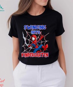Personalized Spiderman T Shirt For Kids Swinging Into Kindergarten 1St Grade 2Nd Grade Back To School Shirts Ideas 2023 Spiderman T Shirt Mens Womens