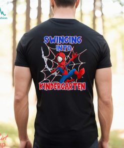 Personalized Spiderman T Shirt For Kids Swinging Into Kindergarten 1St Grade 2Nd Grade Back To School Shirts Ideas 2023 Spiderman T Shirt Mens Womens