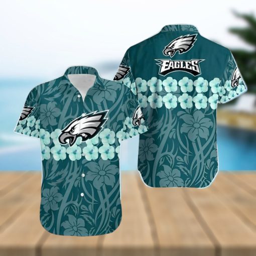 Philadelphia Eagles Hawaiian Shirt Hibiscus Flower Philadelphia Eagles Gift