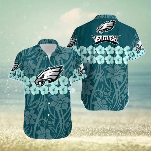 Philadelphia Eagles Hawaiian Shirt Hibiscus Flower Philadelphia Eagles Gift