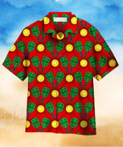 Pickleball Red Aloha Hawaiian Shirt