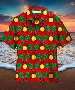 Pickleball Red Aloha Hawaiian Shirt