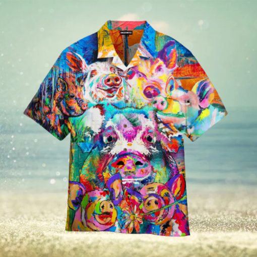 Pig Funny Colorful Hawaiian Shirt