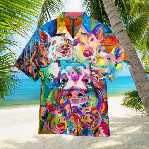 Pig Funny Colorful Hawaiian Shirt