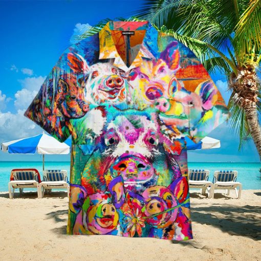 Pig Funny Colorful Hawaiian Shirt