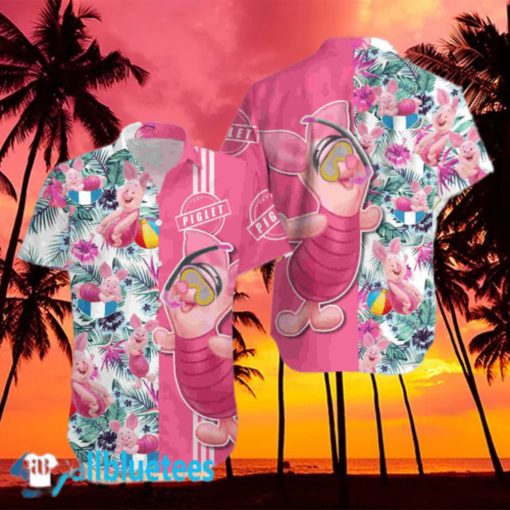 Piglet Pink Floral Hawaii Beach Hawaiian Shirt