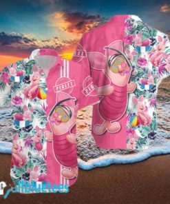 Piglet Pink Floral Hawaii Beach Hawaiian Shirt