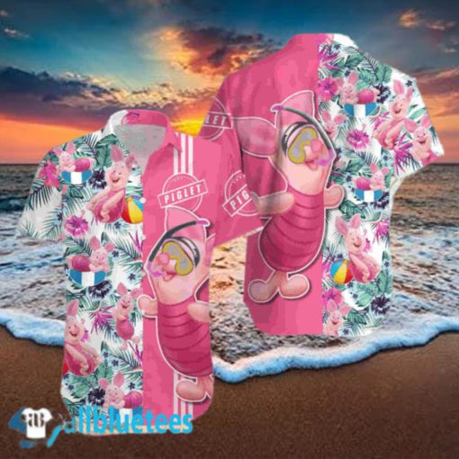 Piglet Pink Floral Hawaii Beach Hawaiian Shirt