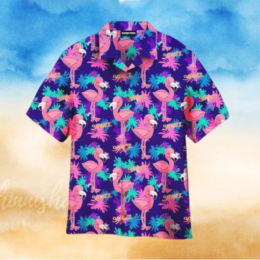 Pink Flamingo Hello Summer Hawaiian Shirt