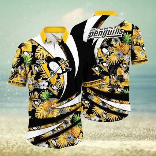 Pittsburgh Penguins NHL Flower Hawaiian Shirt