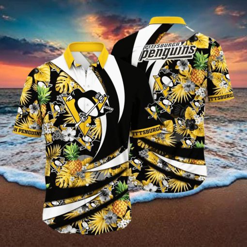 Pittsburgh Penguins NHL Flower Hawaiian Shirt