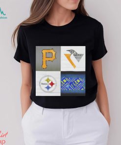 Pittsburgh Sports Team Logo Art Plus Pennsylvania Map Pirates Penguins Steelers shirt