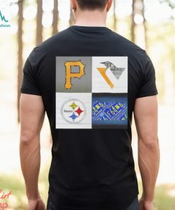 Pittsburgh Sports Team Logo Art Plus Pennsylvania Map Pirates Penguins Steelers shirt