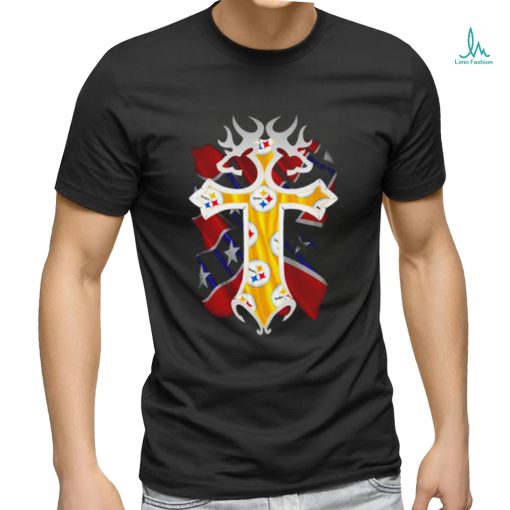 Pittsburgh Steelers Christ Cross Confederate flag shirt