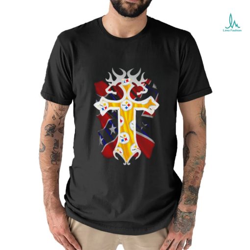 Pittsburgh Steelers Christ Cross Confederate flag shirt