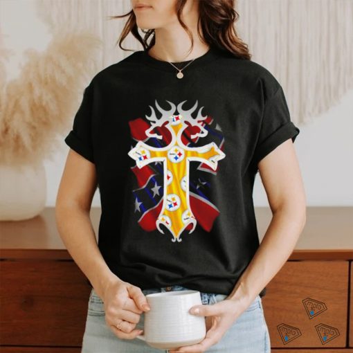 Pittsburgh Steelers Christ Cross Confederate flag shirt