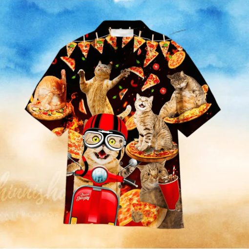 Pizza Cat Aloha Hawaiian Shirt Summer Gift Beach Shirt