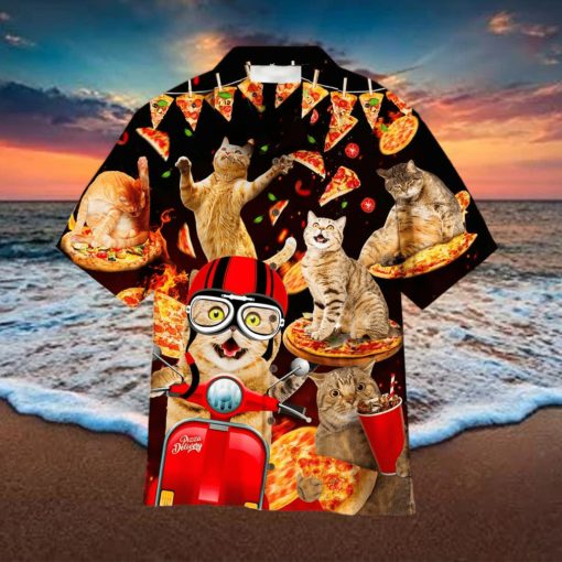 Pizza Cat Aloha Hawaiian Shirt Summer Gift Beach Shirt