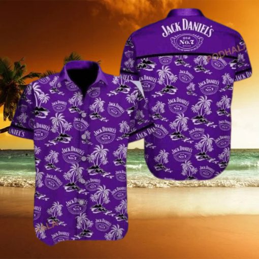 Purple Aloha Jack Daniels Funny Hawaiian Shirt Island Pattern All Over Print