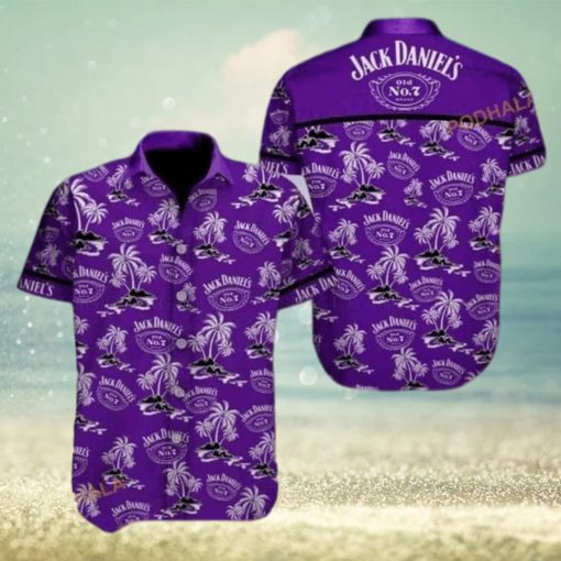 Purple Aloha Jack Daniels Funny Hawaiian Shirt Island Pattern All Over Print