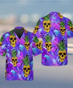 Purple Pineapple Skull Hawaiian Shirt