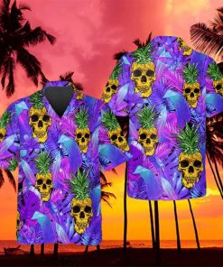 Purple Pineapple Skull Hawaiian Shirt