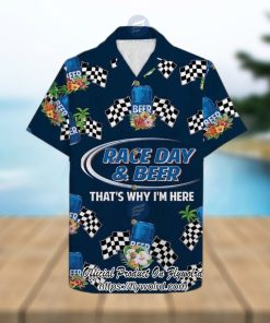 Race Day And Bud Light Beer Hawaiian Shirt