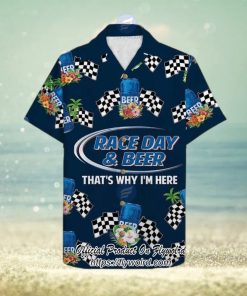 Race Day And Bud Light Beer Hawaiian Shirt