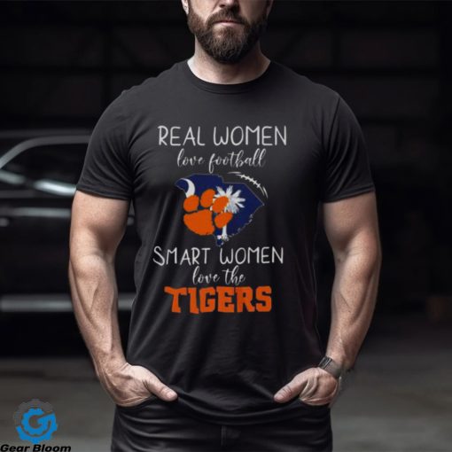 Real Women Love Football Smart Women Love The Clemson Tigers 2023 t shirt