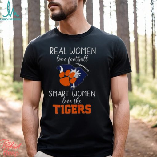 Real Women Love Football Smart Women Love The Clemson Tigers 2023 t shirt