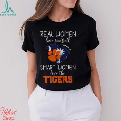 Real Women Love Football Smart Women Love The Clemson Tigers 2023 t shirt