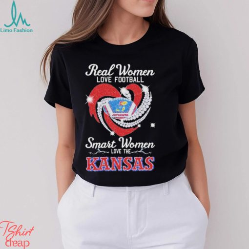 Real Women Love Football Smart Women Love The Kansas Diamond T Shirt