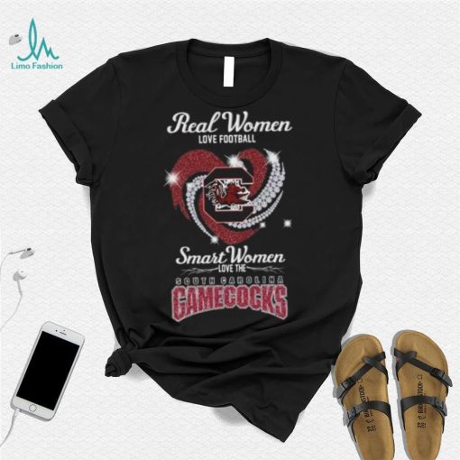 Real Women Love Football Smart Women Love The South Carolina Gamecocks 2023 Heart Diamond Shirt