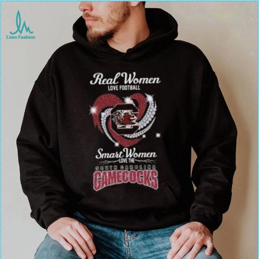 Real Women Love Football Smart Women Love The South Carolina Gamecocks 2023 Heart Diamond Shirt